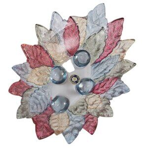 VTG Westmoreland Multi-Color Leaf Dish 7" | Depression Glass Candy Relish Tray